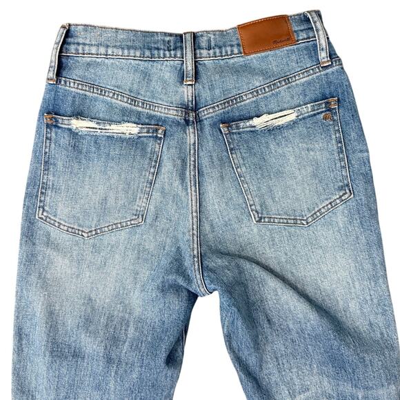 Madewell Blue Distressed Raw Hem Light Wash Stretch Perfect Vintage Jeans sz 26 - Picture 11 of 11